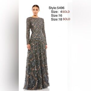 Long sleeve embellished gown